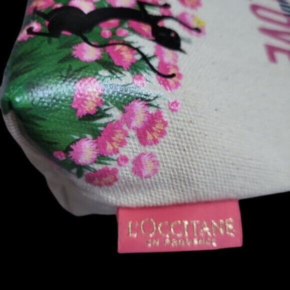 Canvas Makeup Cosmetic Travel Bag Pretty Woman Floral Cat L'Occitane En Provence - Picture 6 of 7